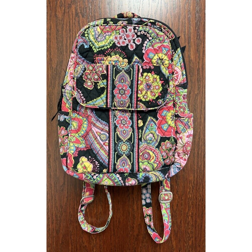 Vera Bradley Symphony in Hue Campus Tech Backpack Retired Quilted Floral Bag VTG